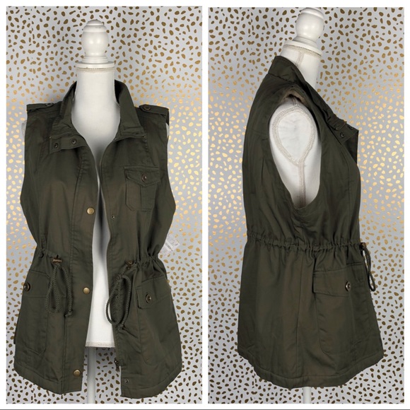 Cest Toi Jackets & Blazers - Cest Toi PLUS SIZE Utility Vest Olive Green